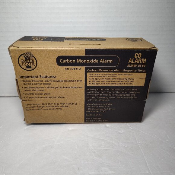 Kidde Code One Carbon Monoxide Detector Alarms Alert Battery Powered New In Box - Picture 6 of 6